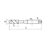 Gépi menetfúró, csavart hornyú, 40°, C, HSS-E V3, univerzális, M, DIN371 / DIN376, TiCN, ZPS